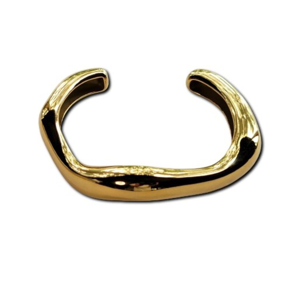 Irregular Wave Statement Bracelet/Bangle Stainless Steel Plated Gold Trendy NWOT - Picture 6 of 11